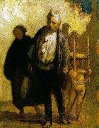 Honore Daumier Wandering Saltimbanques oil